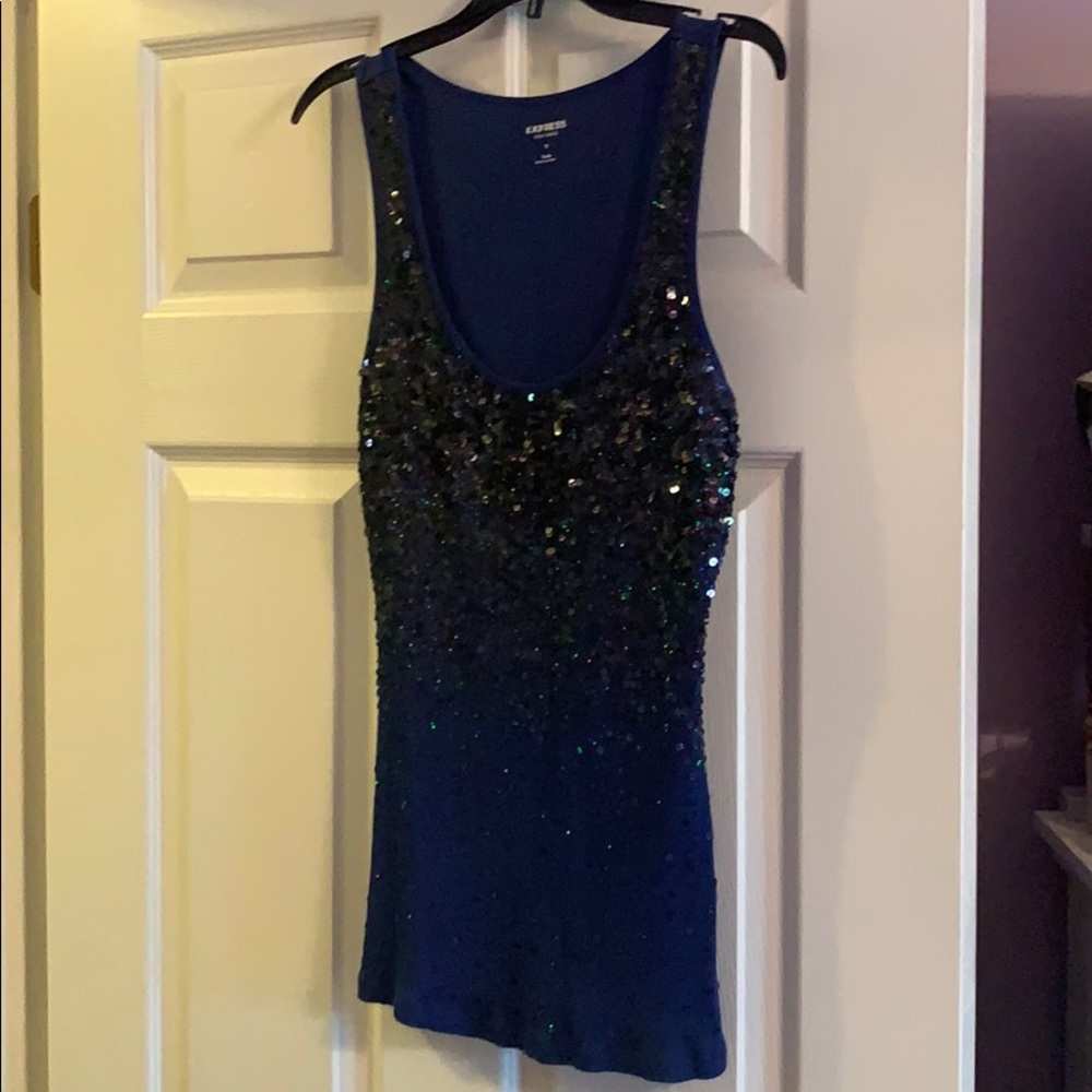 Express sequin tank top